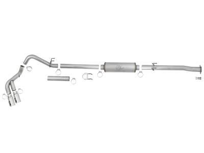 AFE Power - aFe Rebel XD 4in Stainless Steel Down-Pipe Back Exhaust System w/Dual Polished Tips Ford Diesel Trucks 17-18 V8-6.7L (td) - 49-43096-P - Image 4