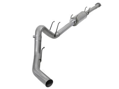 Exhaust - Exhaust Systems - AFE Power - aFe Large Bore 4in Stainless Steel Down-Pipe Back Exhaust System w/Muffler-No Tip Ford Diesel Trucks 17-18 V8-6.7L (td) - 49-43098