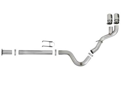 AFE Power - aFe Rebel XD 4in Stainless Steel Down-Pipe Back Exhaust System w/Dual Polished Tips Ford Diesel Trucks 17-18 V8-6.7L (td) - 49-43102-P - Image 5