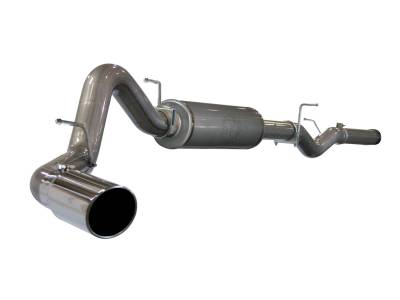 Exhaust - Exhaust Systems - AFE Power - aFe Large Bore-HD 4 IN 409 Stainless Steel Cat-Back Exhaust System w/Muffler/Polished Tip GM Diesel Trucks 06-07 V8-6.6L (td) LLY/LBZ - 49-44002