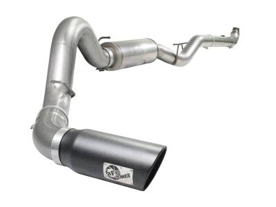 Exhaust - Exhaust Systems - AFE Power - aFe Large Bore-HD 5in Stainless Steel Down-Pipe Back Exhaust System w/Black Tip GM Diesel Trucks 01-07 V8-6.6L (td) LB7/LLY/LBZ - 49-44007-B