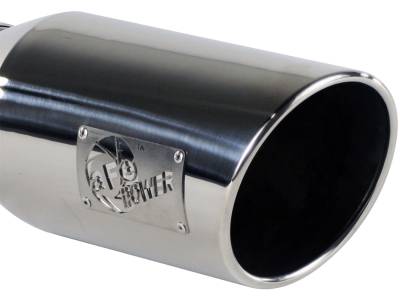 AFE Power - aFe Large Bore-HD 4 IN 409 Stainless Steel Down-Pipe Back Exhaust System w/Muffler/Polished Tip GM Diesel Trucks 07.5-10 V8-6.6L (td) LMM - 49-44017-P - Image 8