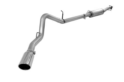 Exhaust - Exhaust Systems - AFE Power - aFe Large Bore-HD 4 IN 409 Stainless Steel Race Pipe w/Muffler/Polished Tip GM Diesel Trucks 11-16 V8-6.6L (td) LML - 49-44025