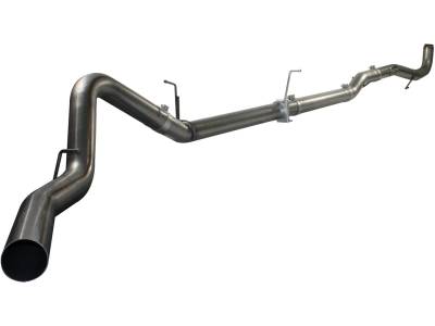 Exhaust - Exhaust Systems - AFE Power - aFe Large Bore-HD 4 IN 409 Stainless Steel Down-Pipe Back Exhaust System w/o Muffler/Exhaust Tip GM Diesel Trucks 11-15 V8-6.6L (td) LML - 49-44031NM