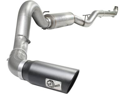 Exhaust - Exhaust Systems - AFE Power - aFe Large Bore-HD 5in Stainless Steel Down-Pipe Back Exhaust System w/Black Tip GM Diesel Trucks 07.5-10 V8-6.6L (td) LMM - 49-44033-B
