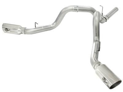 Exhaust - Exhaust Systems - AFE Power - aFe Large Bore-HD 4in 409 Stainless Steel DPF-Back Exhaust System w/Polished Tip GM Diesel Trucks 11-16 V8-6.6L (td) LML - 49-44043-P