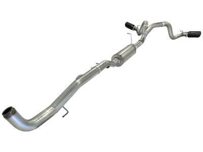 AFE Power - aFe Large Bore-HD 4 IN 409 Stainless Steel Down-Pipe Back Exhaust System w/Muffler/Dual Black Tips GM Diesel Trucks 11-15 V8-6.6L (td) LML - 49-44044-B - Image 3