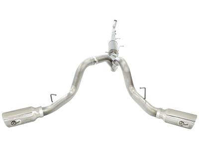 AFE Power - aFe Large Bore-HD 4 IN 409 Stainless Steel Down-Pipe Back Exhaust System w/Muffler/Dual Polished Tips GM Diesel Trucks 11-15 V8-6.6L (td) LML - 49-44044-P - Image 2