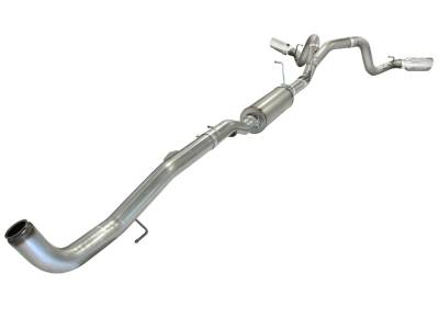 AFE Power - aFe Large Bore-HD 4 IN 409 Stainless Steel Down-Pipe Back Exhaust System w/Muffler/Dual Polished Tips GM Diesel Trucks 11-15 V8-6.6L (td) LML - 49-44044-P - Image 3