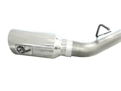 AFE Power - aFe Large Bore-HD 4 IN 409 Stainless Steel Down-Pipe Back Exhaust System w/Muffler/Dual Polished Tips GM Diesel Trucks 11-15 V8-6.6L (td) LML - 49-44044-P - Image 4