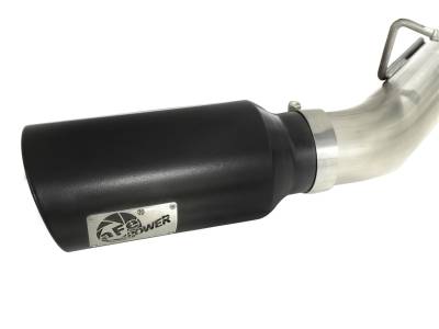 AFE Power - aFe Large Bore-HD 4 IN 409 Stainless Steel Down-Pipe Back Exhaust System w/Muffler/Dual Black Tips GM Diesel Trucks 01-07 V8-6.6L (td) LB7/LLY/LBZ - 49-44045-B - Image 4