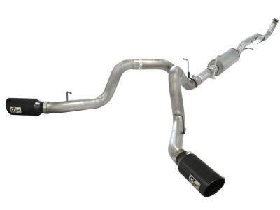 AFE Power - aFe Large Bore-HD 4 IN 409 Stainless Steel Down-Pipe Back Exhaust System w/Muffler/Dual Black Tips GM Diesel Trucks 15.5-16 V8-6.6L (td) LML - 49-44052-B - Image 8