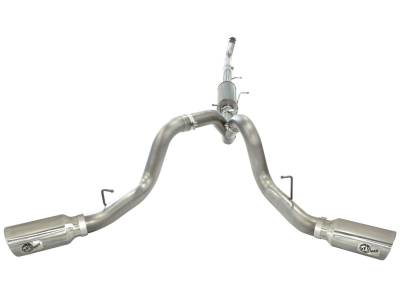 AFE Power - aFe Large Bore-HD 4 IN 409 Stainless Steel Down-Pipe Back Exhaust System w/Muffler/Dual Polished Tips GM Diesel Trucks 15.5-16 V8-6.6L (td) LML - 49-44052-P - Image 2
