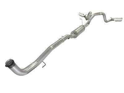 AFE Power - aFe Large Bore-HD 4 IN 409 Stainless Steel Down-Pipe Back Exhaust System w/Muffler/Dual Polished Tips GM Diesel Trucks 15.5-16 V8-6.6L (td) LML - 49-44052-P - Image 3