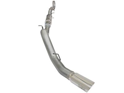 AFE Power - aFe Large Bore-HD 5in 409 Stainless Steel Down-Pipe Back Exhaust w/Polished Tip GM Diesel Trucks 15.5-16 V8-6.6L (td) LML - 49-44054-P - Image 2