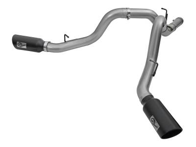 Exhaust - Exhaust Systems - AFE Power - aFe Large Bore-HD 4in 409 Stainless Steel DPF-Back Exhaust System w/Black Tip GM Diesel Trucks LML 2016 V8-6.6L - 49-44080-B