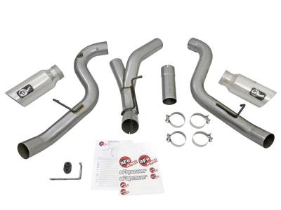 AFE Power - aFe Large Bore-HD 4in 409 Stainless Steel DPF-Back Exhaust System w/Polished Tip GM Diesel Trucks LML 2016 V8-6.6L - 49-44080-P - Image 7