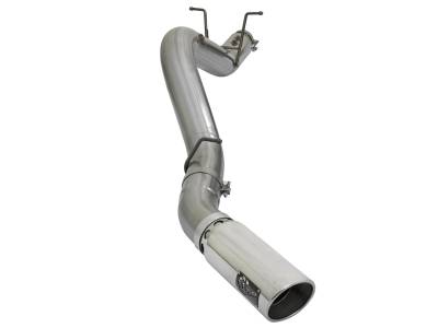 Exhaust - Exhaust Systems - AFE Power - aFe Large Bore-HD 4in 409 Stainless Steel DPF-Back Exhaust System w/Polished Tip GM Diesel Trucks 17-18 V8-6.6L (td) L5P - 49-44085-P
