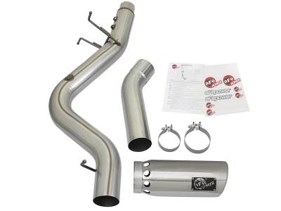 AFE Power - aFe Large Bore-HD 4in 409 Stainless Steel DPF-Back Exhaust System w/Polished Tip GM Diesel Trucks 17-18 V8-6.6L (td) L5P - 49-44085-P - Image 7