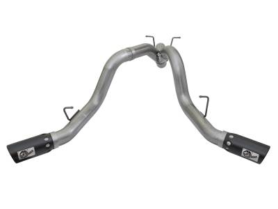 AFE Power - aFe Large Bore-HD 4in 409 Stainless Steel DPF-Back Exhaust System w/Dual Black Tips GM Diesel Trucks 17-18 V8-6.6L (td) L5P - 49-44086-B - Image 2