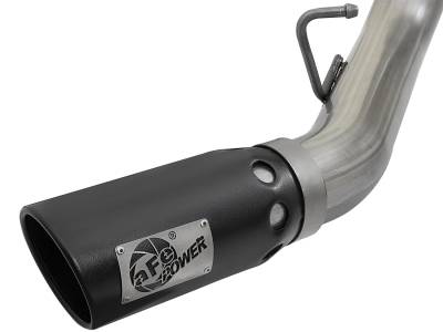 AFE Power - aFe Large Bore-HD 4in 409 Stainless Steel DPF-Back Exhaust System w/Dual Black Tips GM Diesel Trucks 17-18 V8-6.6L (td) L5P - 49-44086-B - Image 4