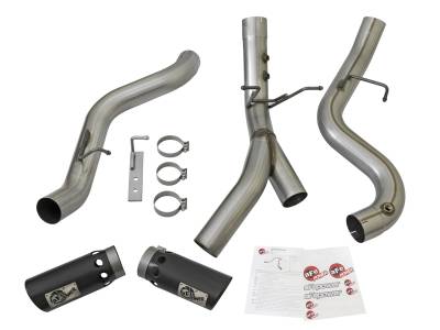 AFE Power - aFe Large Bore-HD 4in 409 Stainless Steel DPF-Back Exhaust System w/Dual Black Tips GM Diesel Trucks 17-18 V8-6.6L (td) L5P - 49-44086-B - Image 6