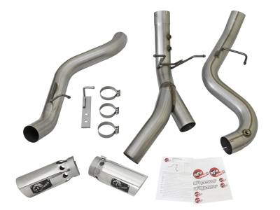 AFE Power - aFe Large Bore-HD 4in 409 Stainless Steel DPF-Back Exhaust w/Dual Polished Tips GM Diesel Trucks 17-18 V8-6.6L (td) L5P - 49-44086-P - Image 6