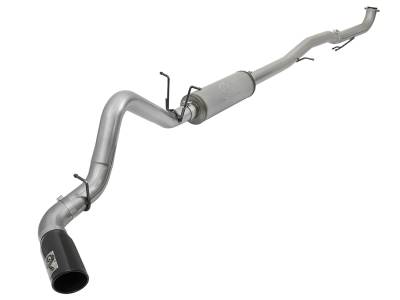 aFe Large Bore 5in Stainless Steel Down-Pipe Back Exhaust System w/Black Tip GM Diesel Trucks 17-18 V8-6.6L (td) L5P - 49-44087-B