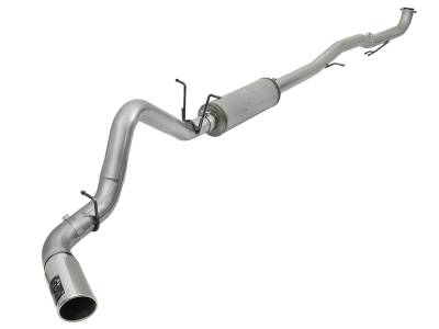 aFe Large Bore 5in Stainless Steel Down-Pipe Back Exhaust System w/Polished Tip GM Diesel Trucks 17-18 V8-6.6L (td) L5P - 49-44087-P