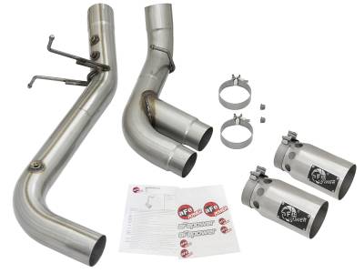 AFE Power - aFe Rebel XD Series 4in 409 Stainless Steel DPF-Back Exhaust w/Dual Polished Tips GM Diesel Trucks 17-18 V8-6.6L (td) L5P - 49-44089-P - Image 7