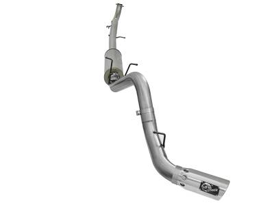 AFE Power - aFe Large Bore 4in Stainless Steel Down-Pipe Back Exhaust System w/Polished Tip GM Diesel Trucks 17-18 V8-6.6L (td) L5P - 49-44090-P - Image 3