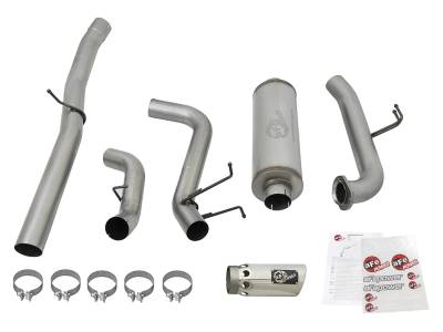 AFE Power - aFe Large Bore 4in Stainless Steel Down-Pipe Back Exhaust System w/Polished Tip GM Diesel Trucks 17-18 V8-6.6L (td) L5P - 49-44090-P - Image 8