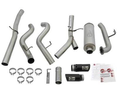 AFE Power - aFe Large Bore-HD 4in Dual Stainless Steel Down-Pipe Exhaust System w/Black Tips GM Diesel Trucks 17-18 V8-6.6L (td) L5P - 49-44091-B - Image 8