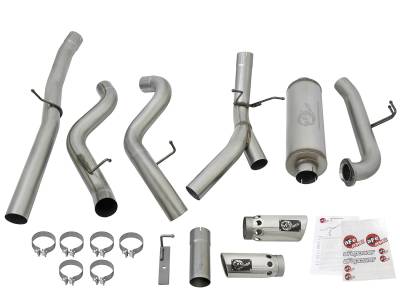 AFE Power - aFe Large Bore-HD 4in Dual Stainless Steel Down-Pipe Exhaust System w/Polished Tips GM Diesel Trucks 17-18 V8-6.6L (td) L5P - 49-44091-P - Image 7